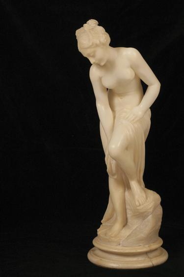 Appraisal: A VICTORIAN CARVED WHITE MARBLE SCULPTURE OF A NAKED FEMALE