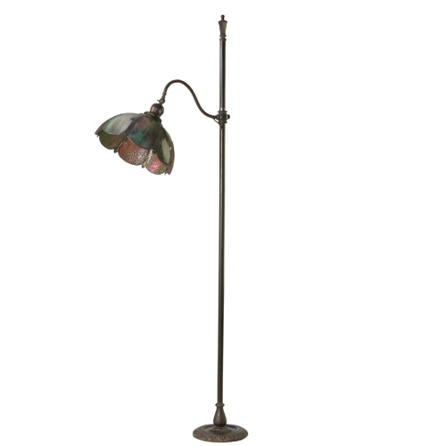 Appraisal: HANDEL Adjustable floor lamp with period hemispherical leaded glass shade