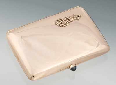 Appraisal: K Rose Gold Cigarette Case with Monogram of Franz Joseph