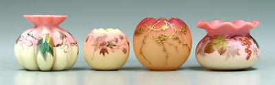 Appraisal: Four miniature Burmese vases one rose bowl - in one