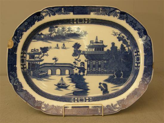 Appraisal: th century English blue and white meat dish w d