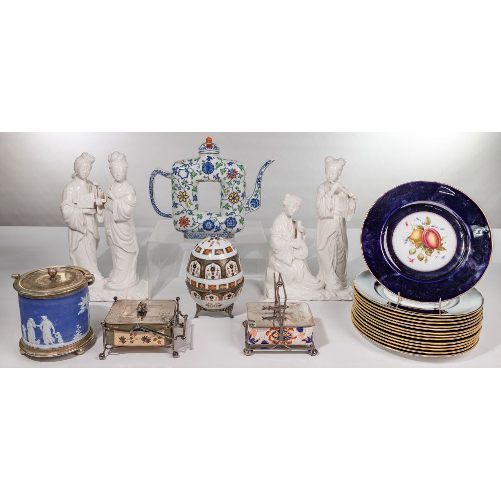 Appraisal: ASIAN AND EUROPEAN PORCELAIN ASSORTMENT items including Blanc de chine