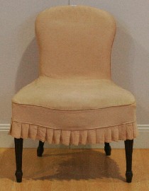 Appraisal: A George III mahogany silk upholstered childs chair front rail