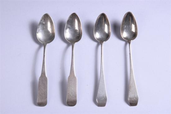 Appraisal: AMERICAN COIN SILVER TEASPOONS Early to mid- th century Including