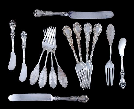 Appraisal: American sterling and coin silver flatware circa - Wallace Louvre