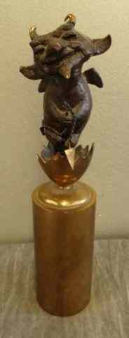 Appraisal: BRAGG Charles Bronze ''Deviled Egg ''Signed stamped and numbered Charles