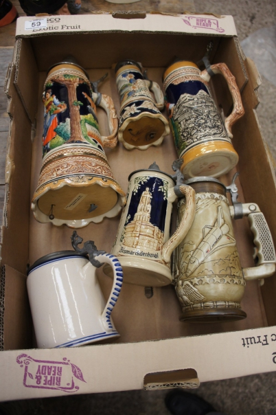 Appraisal: A collection of Large German Beer Steins some musical