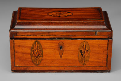 Appraisal: Inlaid jewelry box extensive inlaid r