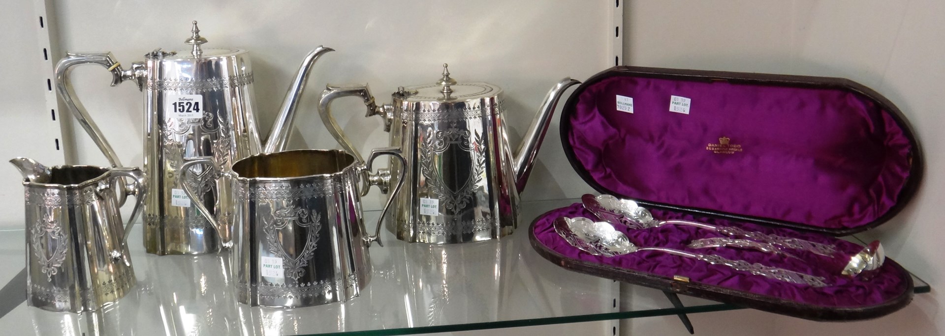 Appraisal: A plated four piece tea and coffee set comprising a