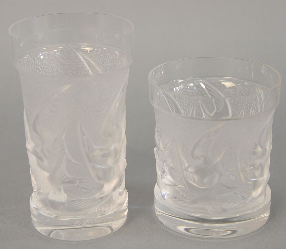 Appraisal: Set of fifteen Lalique goblets eight tall glasses and seven