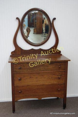 Appraisal: Antique Oak Dresser Mirror This is for a antique early