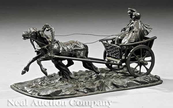 Appraisal: A Russian Bronze Figural Group Travellers after Evgeny Aleksandrovich Lansere