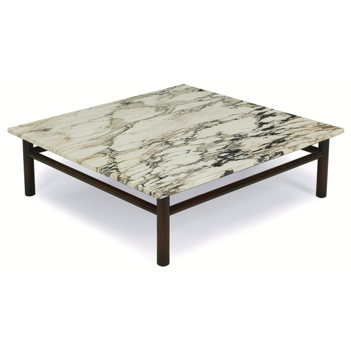 Appraisal: T H Robsjohn-Gibbings coffee table by Widdicomb large square marble