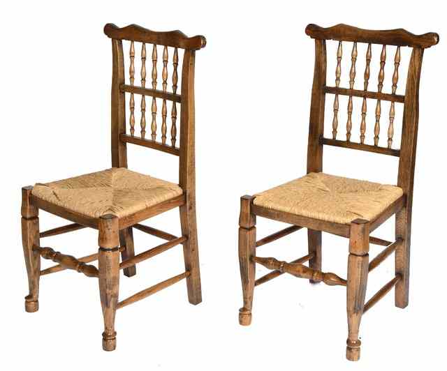 Appraisal: A SET OF TWELVE NORTH COUNTRY STYLE OAK RUSH SEAT