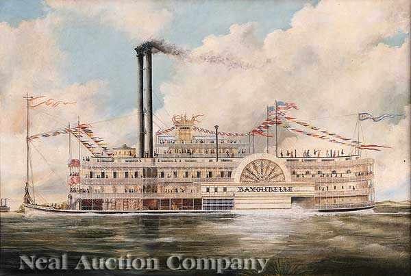 Appraisal: Southern School th c The Steamboat Bayou Belle on the