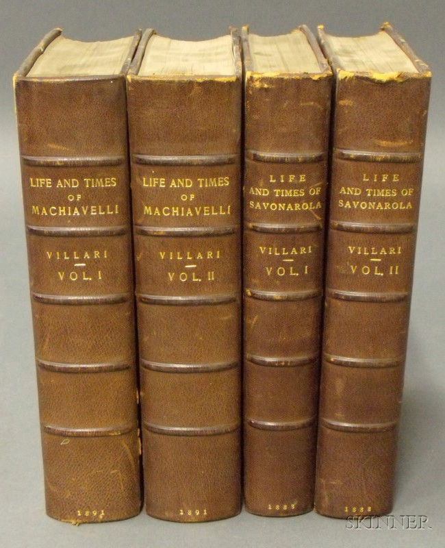 Appraisal: Decorative Bindings Villari Pasquale Life and Times of Girolamo Savonarola