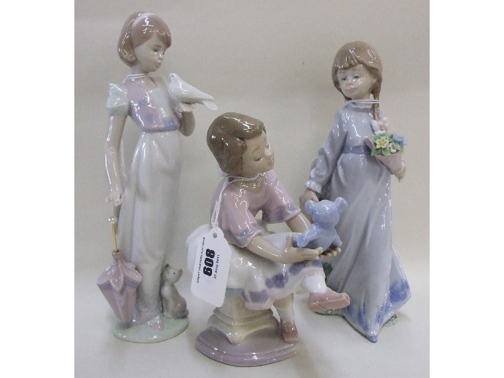 Appraisal: Three Lladro figures of children