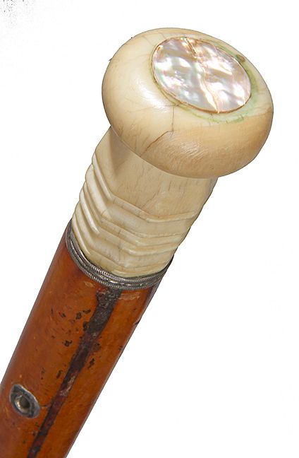 Appraisal: Nautical Sword Cane- Ca - A whale s tooth carved