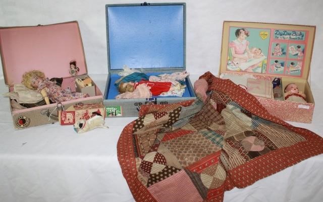 Appraisal: LOT OF THREE MID- TH CENTURY BOXED DOLLS TOINCLUDE AN