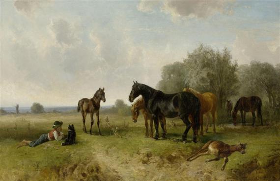 Appraisal: VOLTZ LUDWIG Augsburg - Munich Group of horses with a