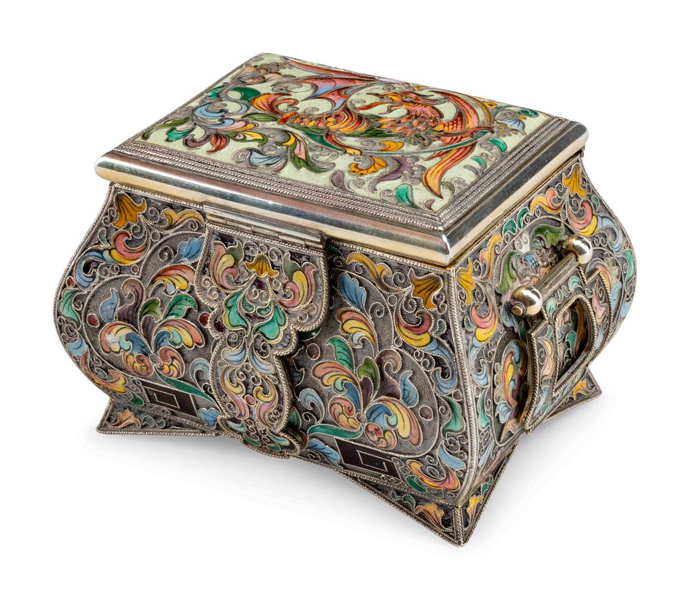 Appraisal: An Enameled Silver Box An Enameled Silver Box Width inches