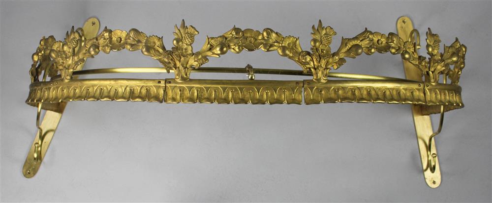 Appraisal: GILDED BRASS WALL CORONET having a shaped and arching floral