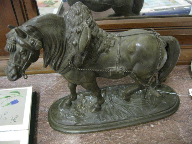 Appraisal: Victorian Spelter Figurine of a Work Horse tall long