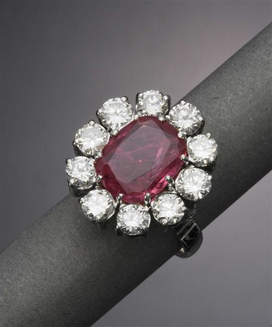 Appraisal: Lot Property of Various Owners -Karat White-Gold Ruby and Diamond