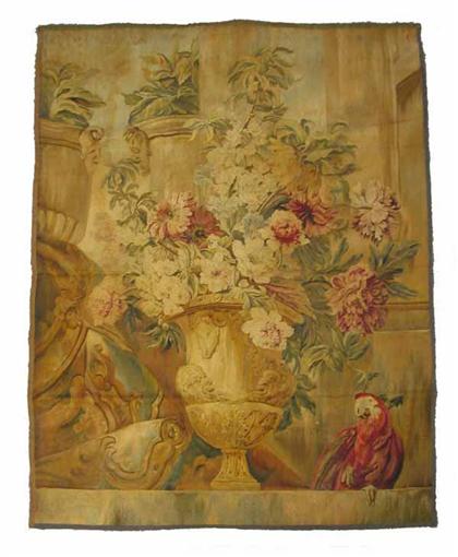 Appraisal: Continental woven and painted tapestry panel th century Still Life