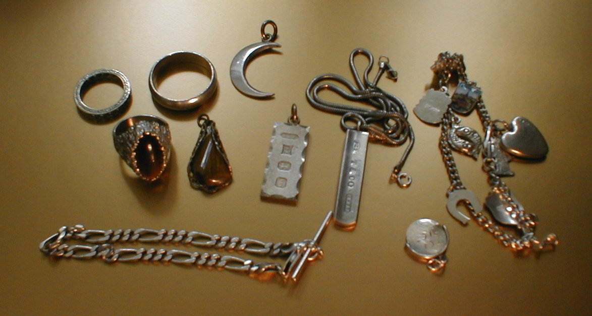 Appraisal: Assorted silver jewellery comprising of three rings and five pendants