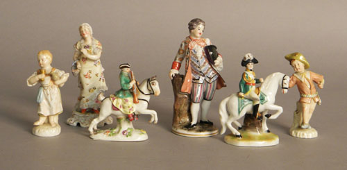 Appraisal: Two Meissen figures together with two KPM figures and two