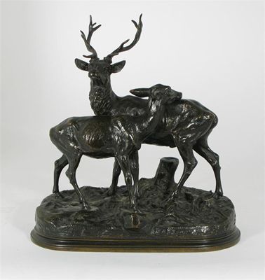 Appraisal: Pierre-Jules M ne French - A standing stag signed P