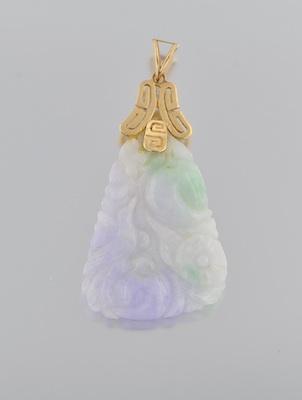 Appraisal: A Carved Lavender Jadeite Pendant with k Gold Bail k