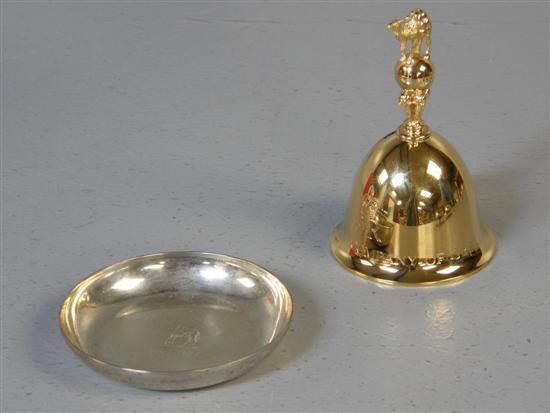 Appraisal: Modern silver gilt bell with camel finial engraved the Worshipful