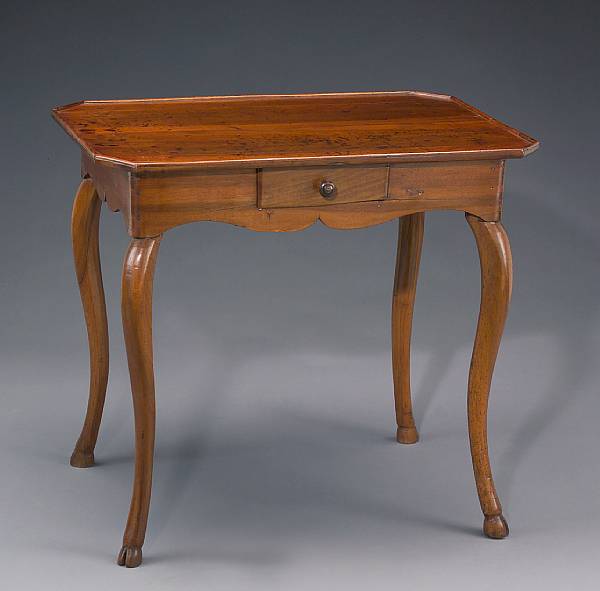 Appraisal: A Louis XV walnut table crire mid th century The