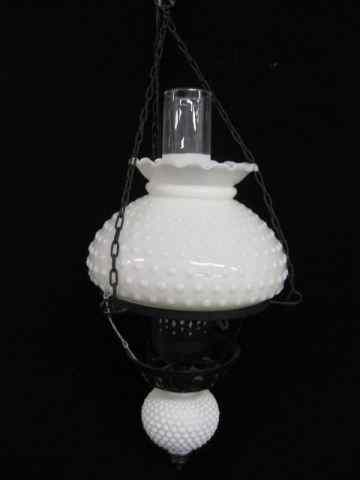 Appraisal: Milk Glass Hanging Lamp hobnail decor