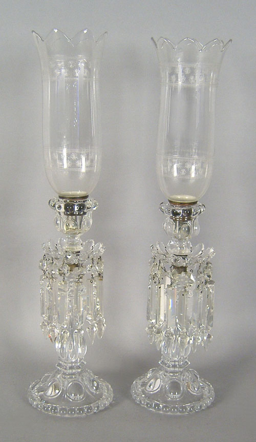 Appraisal: Pair of hurricane lamps h