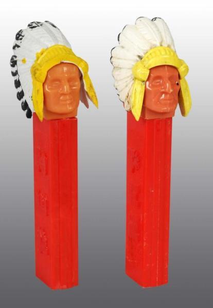 Appraisal: Lot of Indian Chief Pez Dispensers Description Both have white