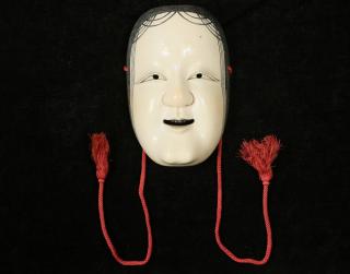 Appraisal: TH C JAPANESE MINIATURE NOH THEATRE MASK Meiji Period Noh