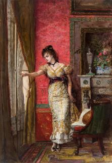 Appraisal: VICENTE PALMAROLI Y GONZALES SPANISH - By the Window oil