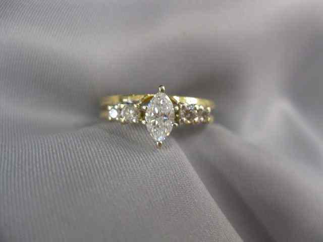 Appraisal: Diamond Ring marquise shape carat with two diamons on each