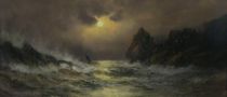 Appraisal: William Henry Chandler American - Seascape with Moon Pastel on