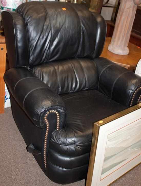 Appraisal: Overstuffed leather armchair Estimate - No condition report supplied