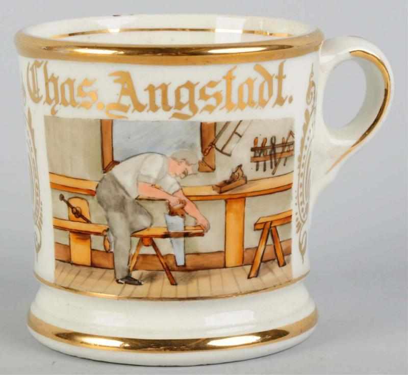 Appraisal: Carpenter Shaving Mug Gilt name Chas Angstadt Nice image of