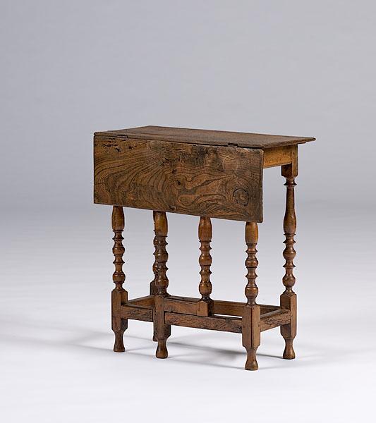 Appraisal: UNUSUAL WILLIAM MARY OAK GATELEG TABLE English early th century