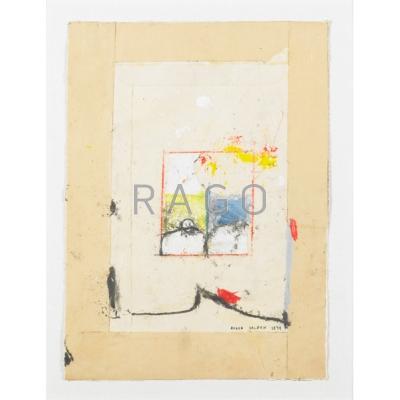 Appraisal: ROGER SELDEN American b Two mixed media and collage framed