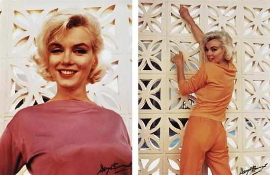 Appraisal: GEORGE BARRIS AMERICAN BORN Pair of photographs of Marilyn Monroe