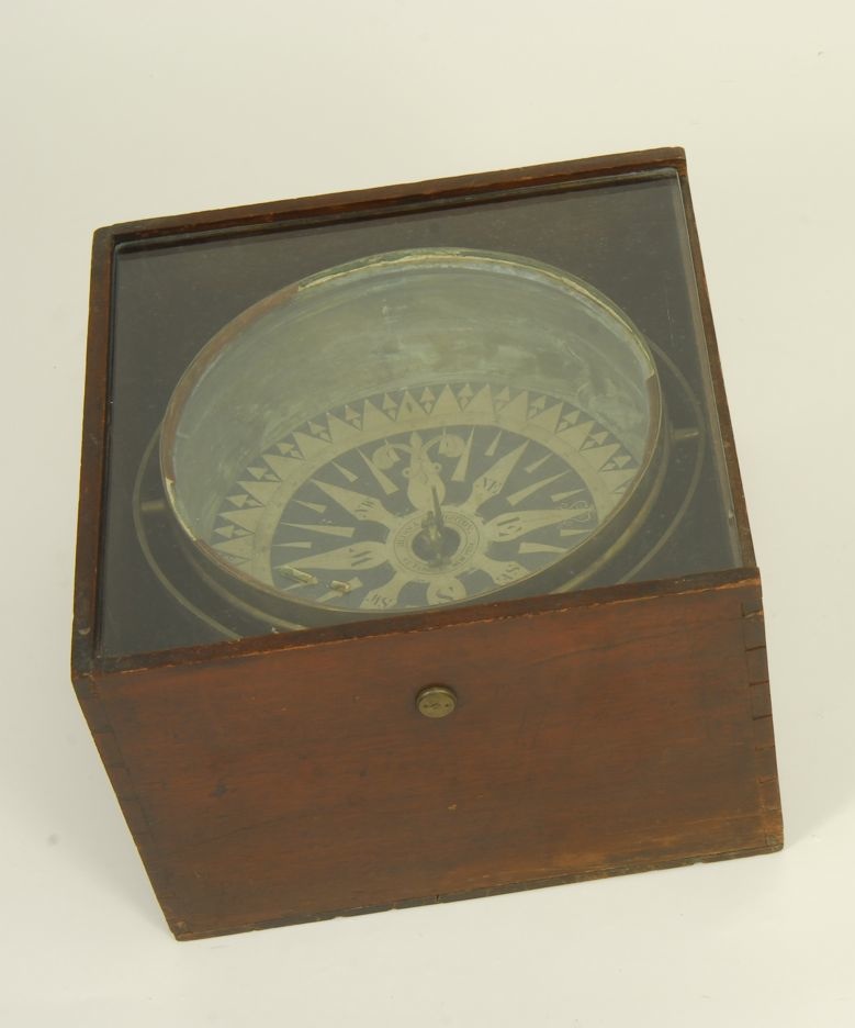 Appraisal: CASED DRY CARD COMPASS th CenturyBy Bliss Creighton Fulton St