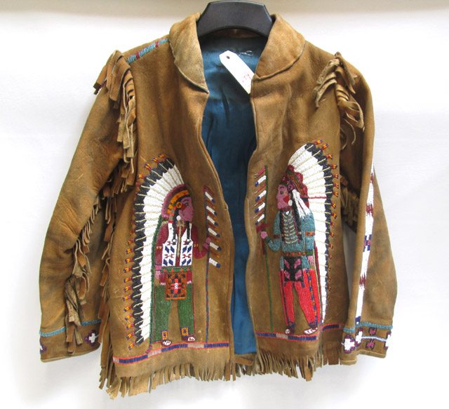 Appraisal: NATIVE AMERICAN BEADED BUCKSKIN JACKET the Indigenous peoples of the