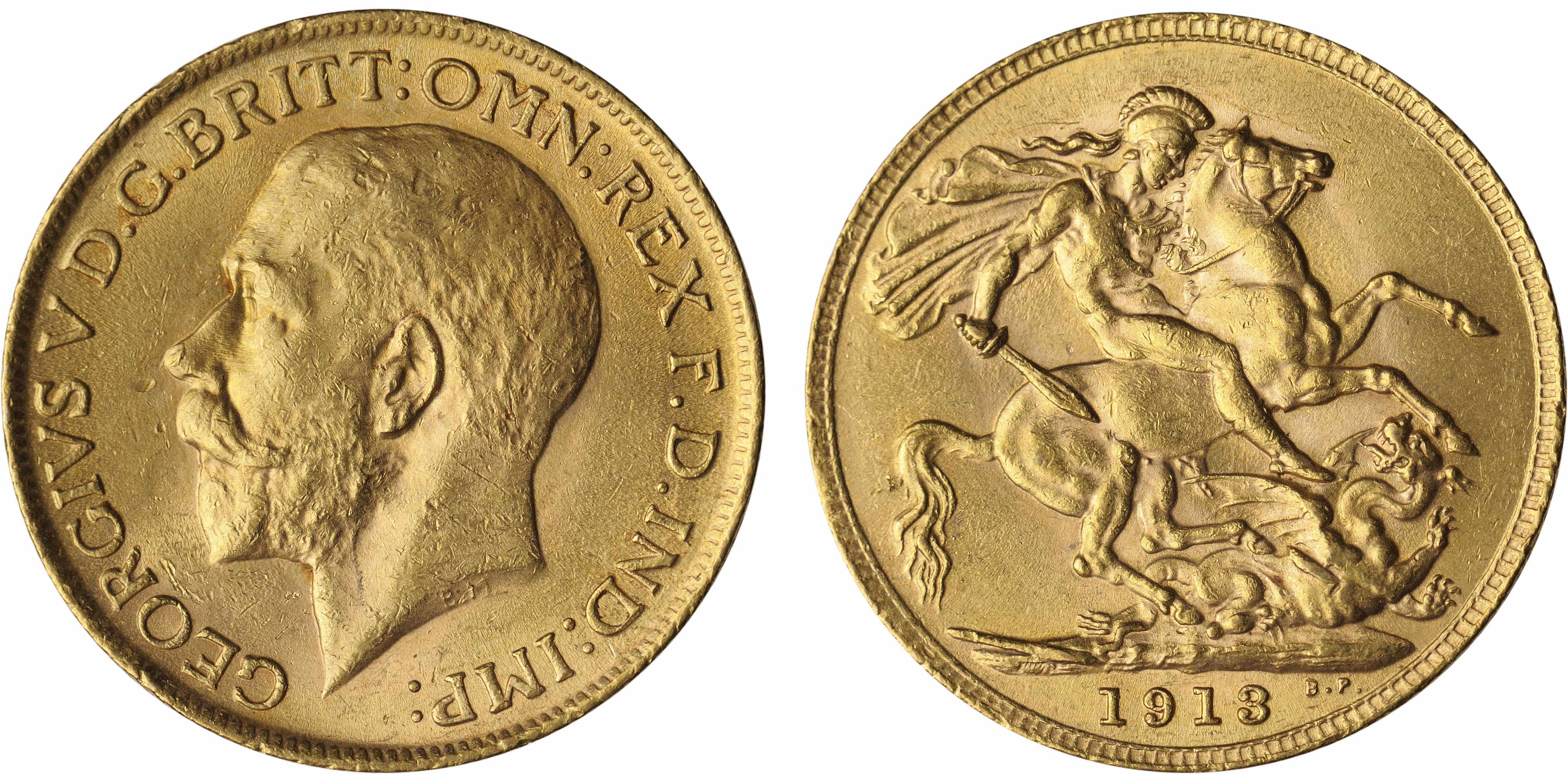 Appraisal: Great Britain George V Sovereign KM- Only the lightest wear